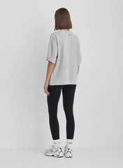Grey Sunday Distressed Slogan Oversized T Shirt