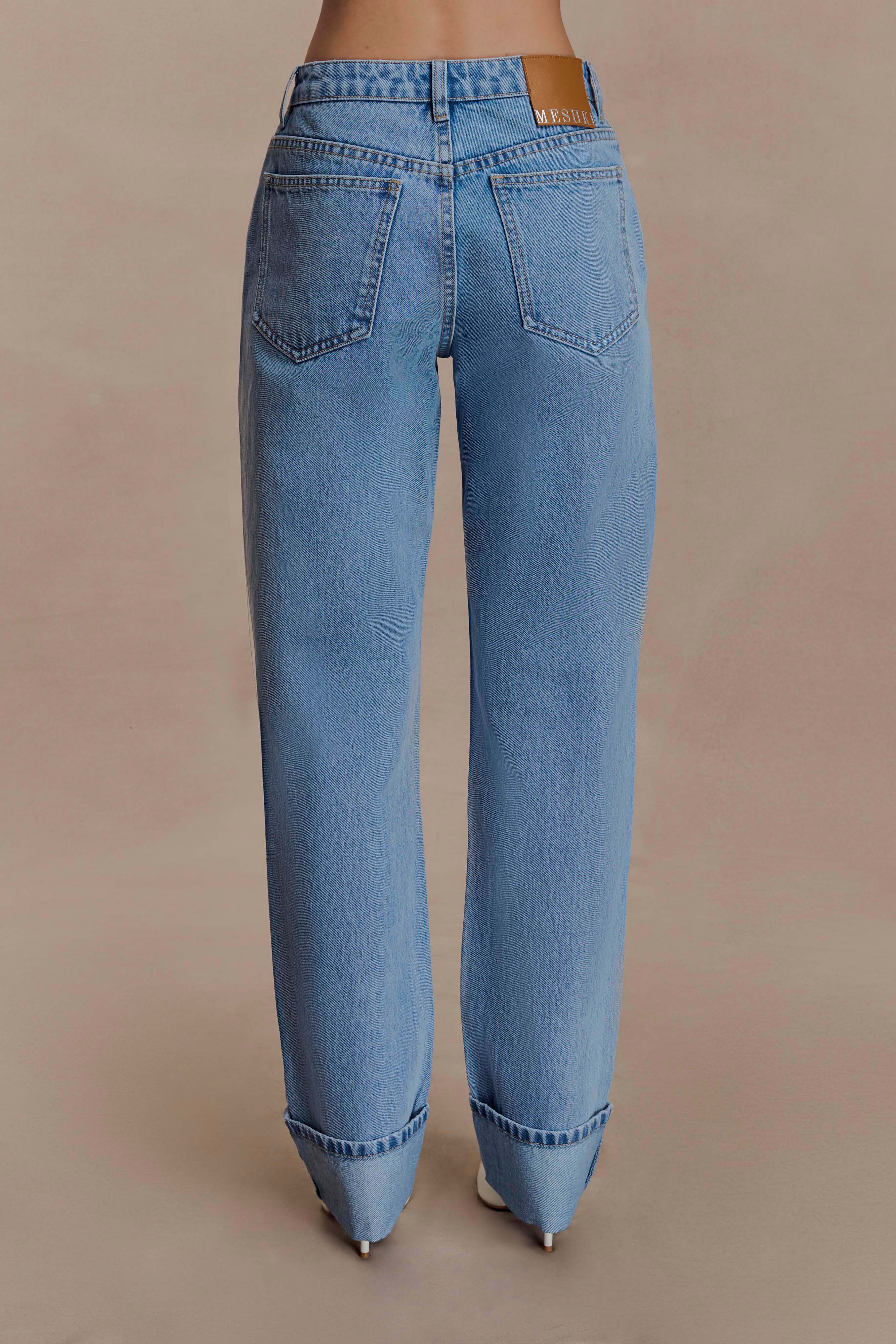 Kirralee Straight Leg Cuffed Jeans Classic Blue