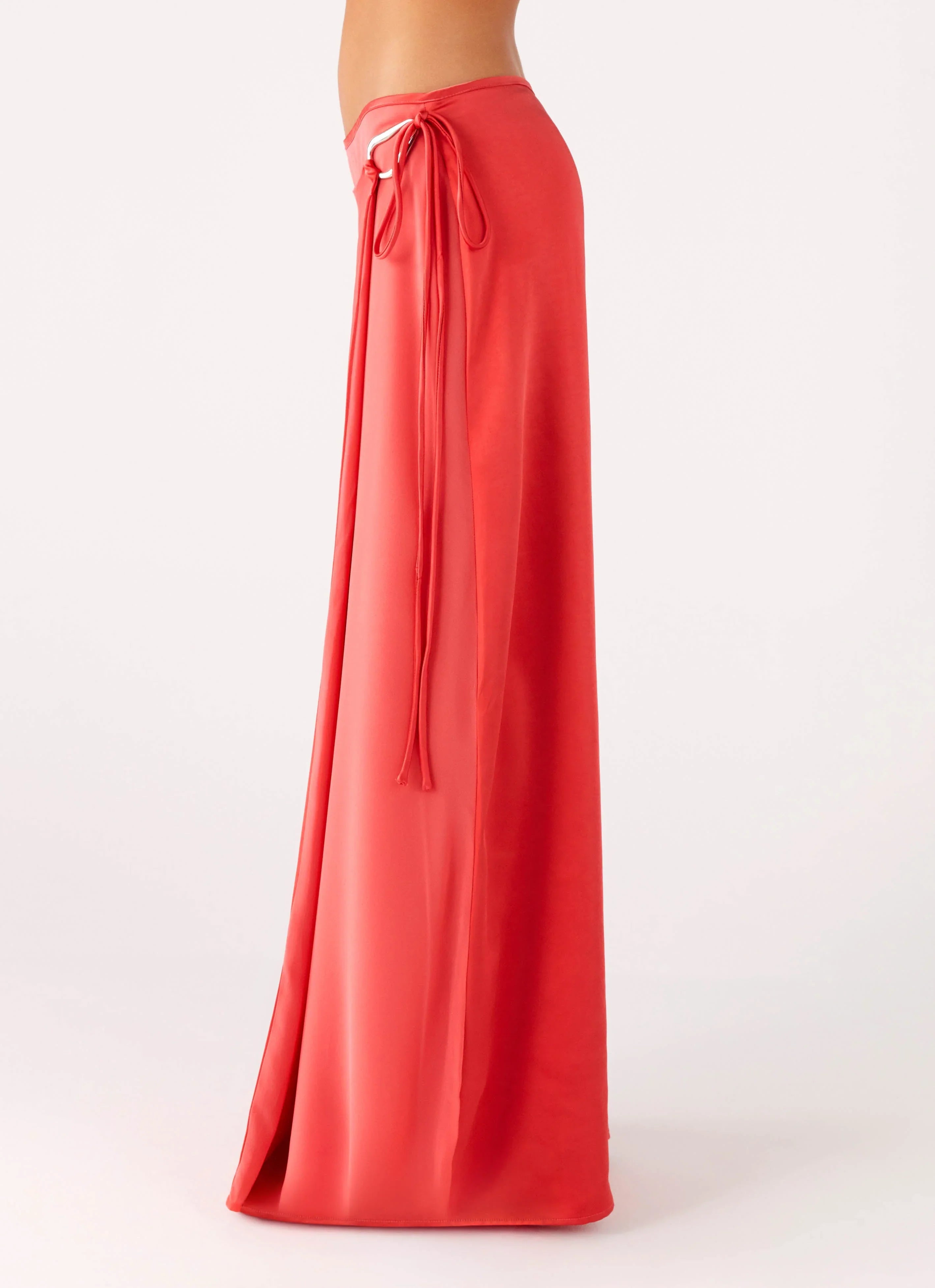 Pollie Wrap Maxi Skirt Coral