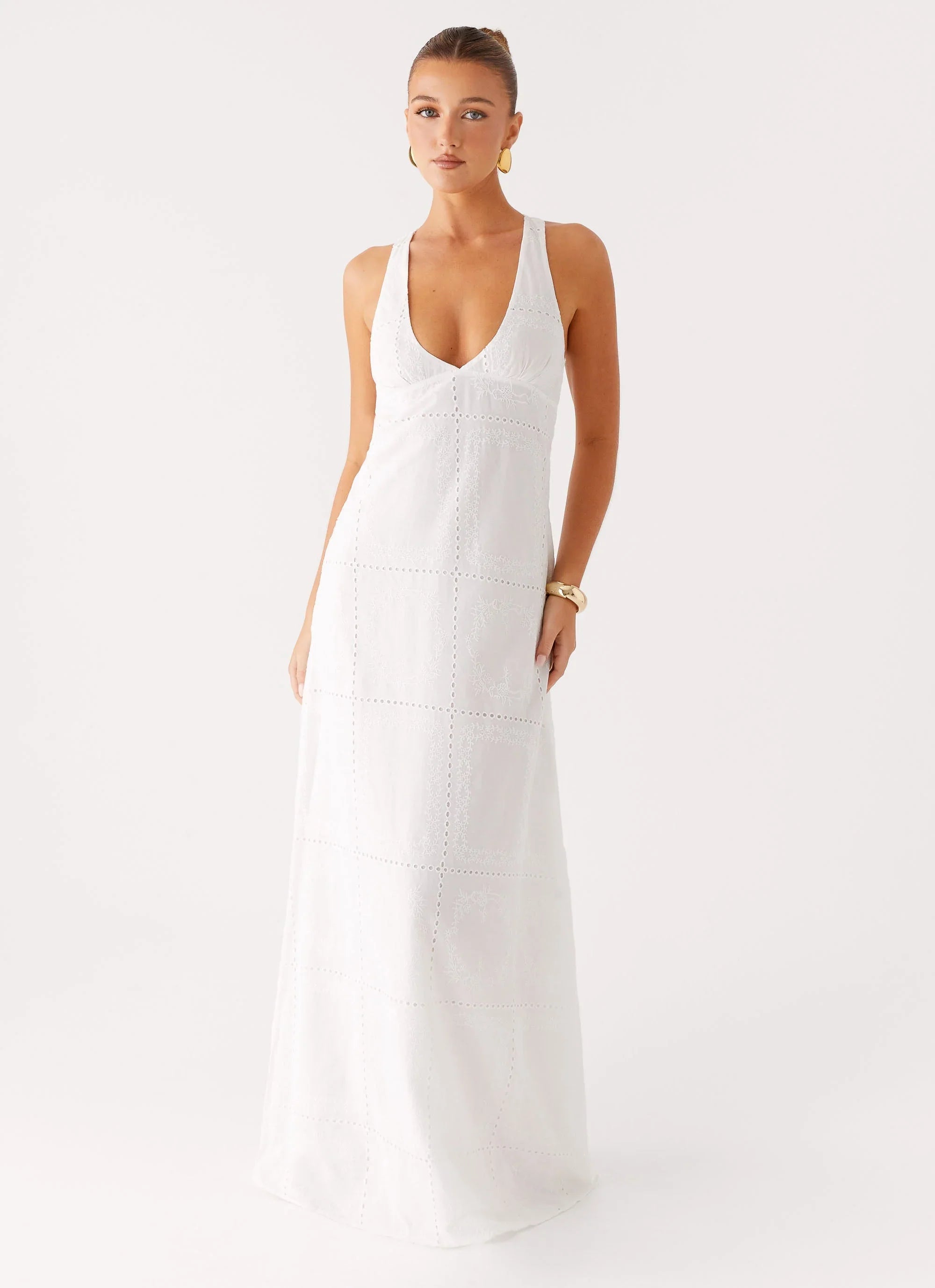 Kiana Halter Maxi Dress White