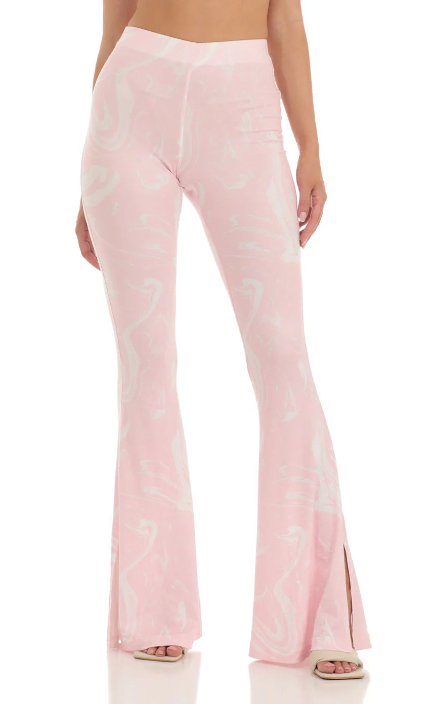 Pant in Swirl Pink Print