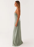 Middle Ground Linen Maxi Dress Sage