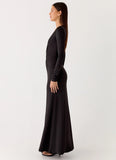 Palm Haze Maxi Dress Black