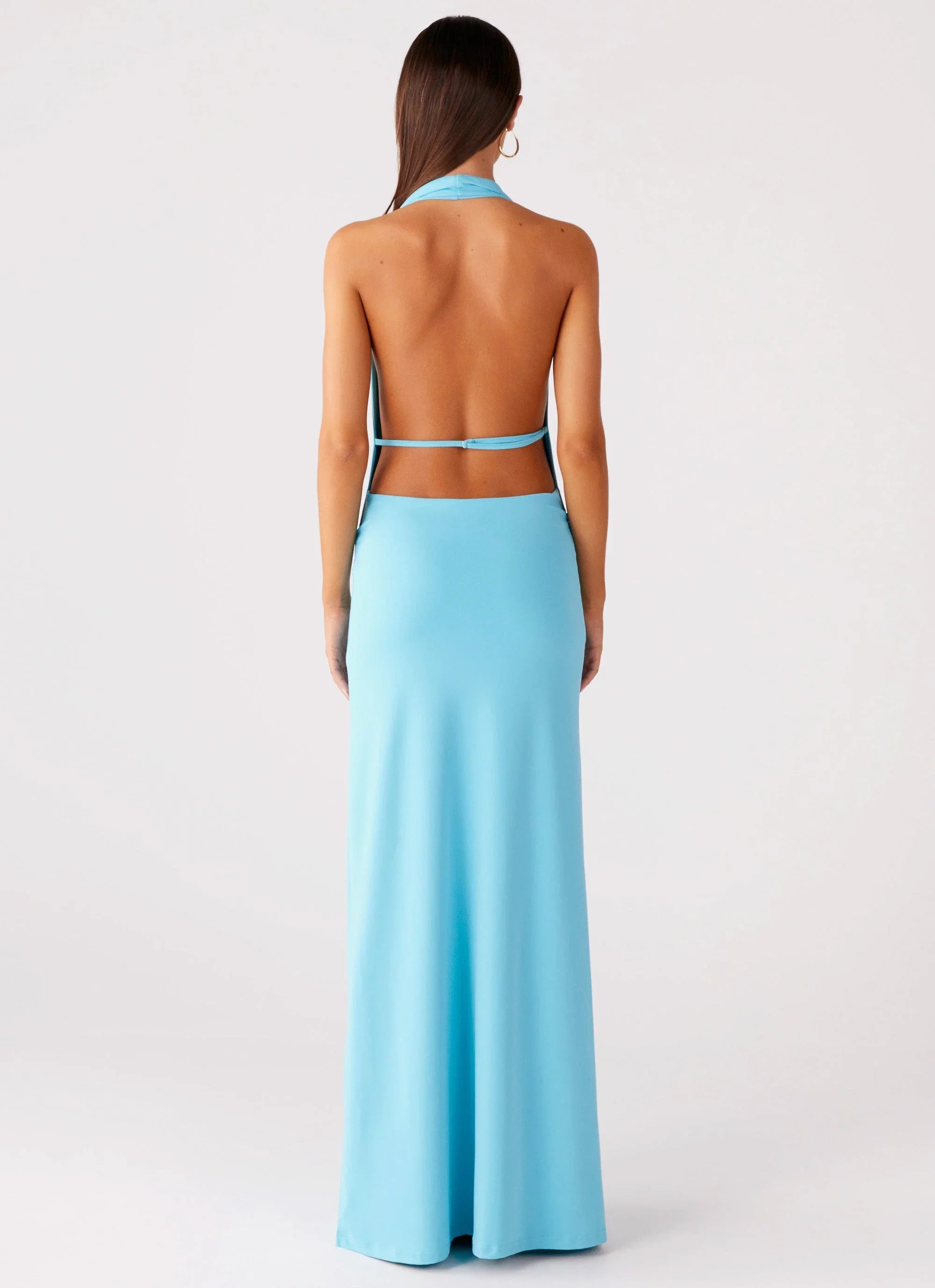Driftwood Cowl Maxi Dress Turquoise