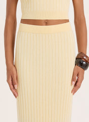 Yellow Knitted Maxi Skirt