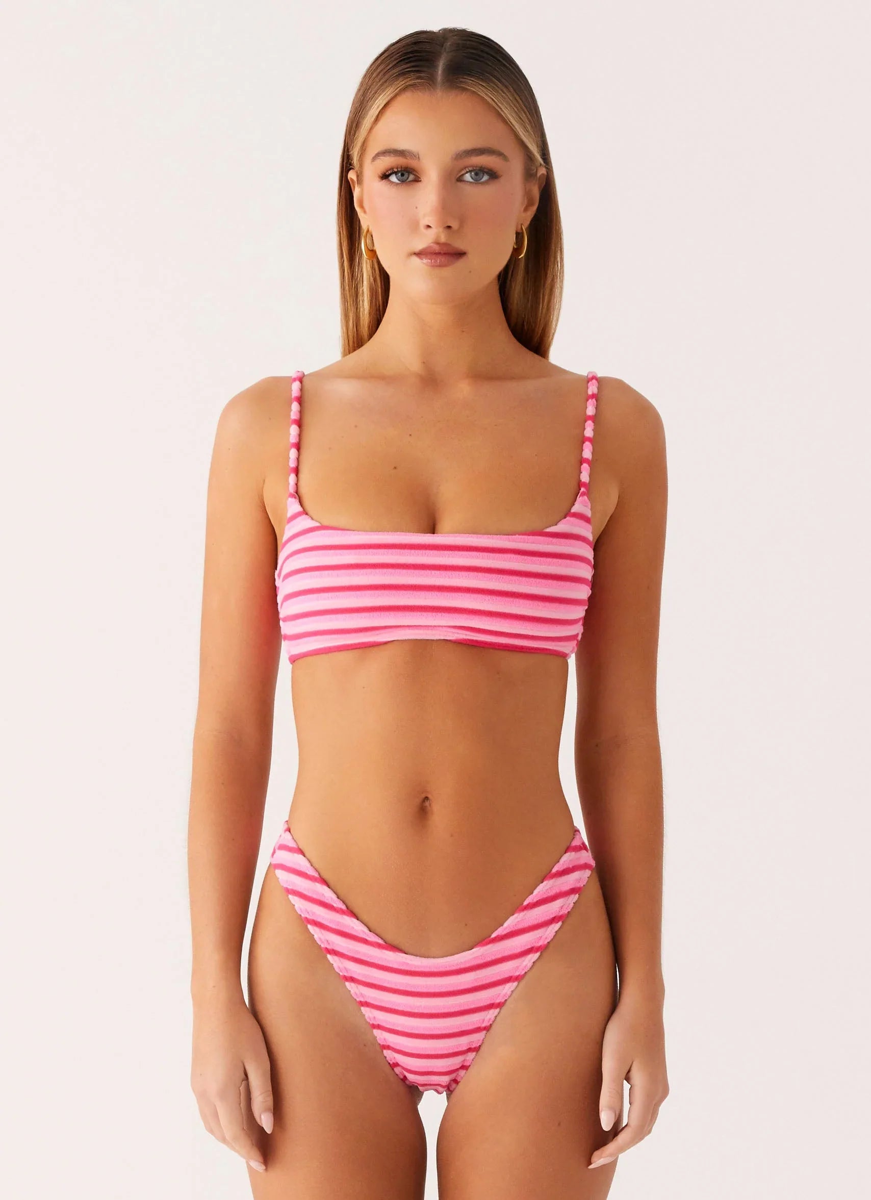 Mauritius Bikini Top Pink Stripe