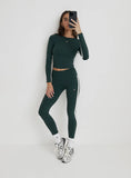 Green 4th Branded Contrast Stripe Legging