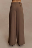 Arlo Wide Leg Suiting Trouser Cacao Brown