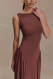 Marnie Modal Sleeveless Maxi Dress Chocolate