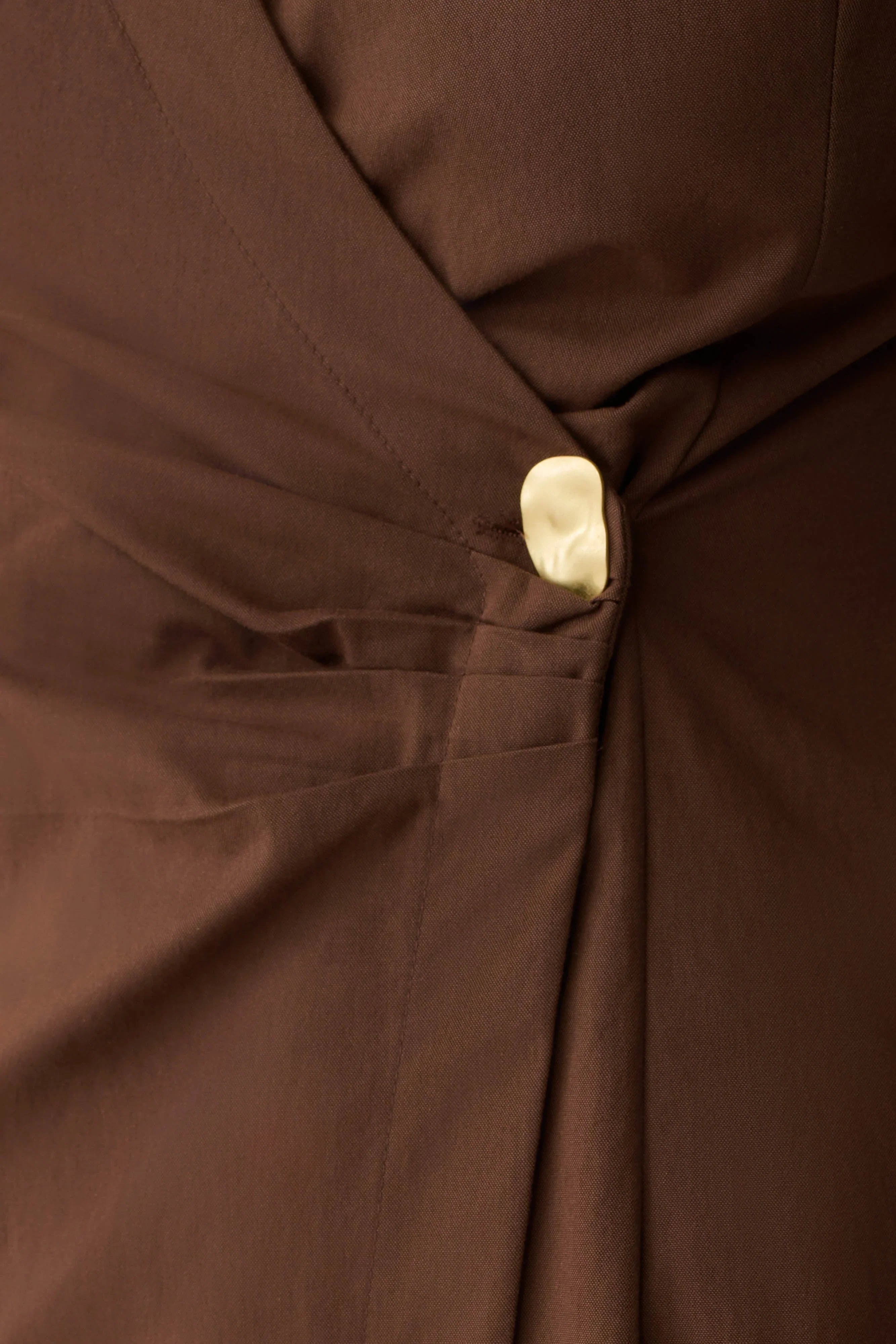 Mikaila Asymmetric Shirt Dress Dark Chocolate
