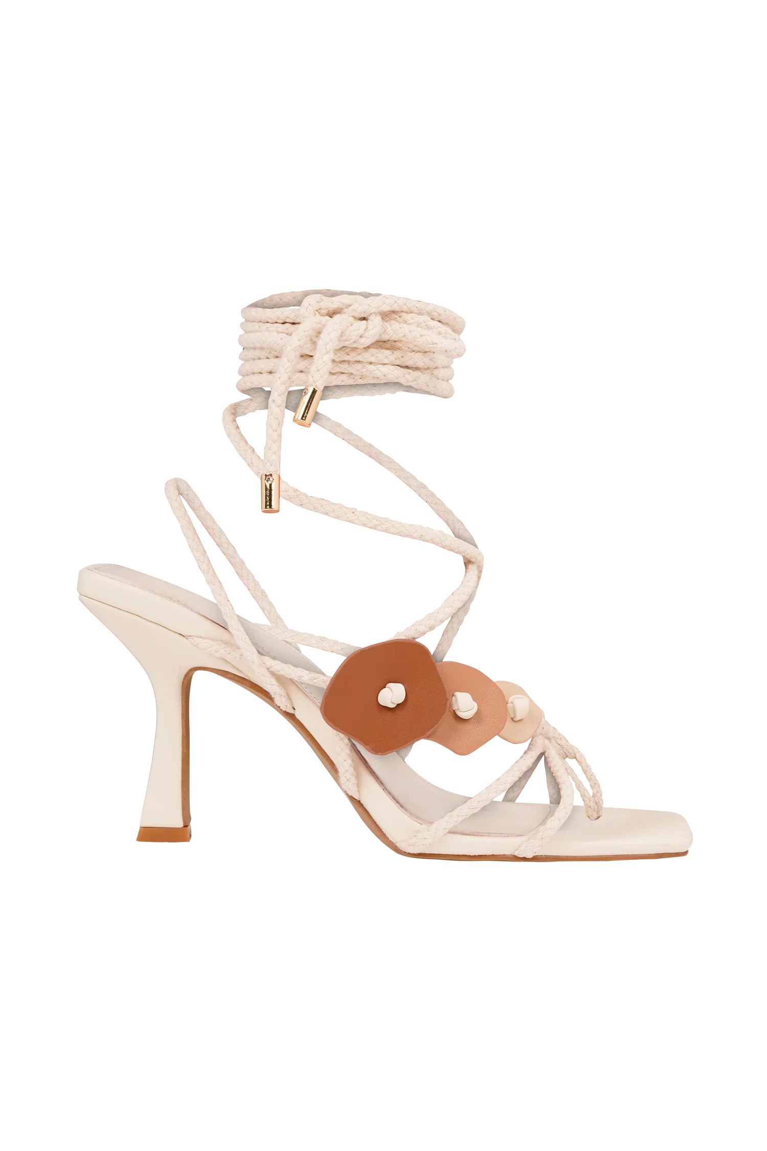Ezekiel Strappy Sandal Heel Ivory
