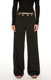 Devotion Black Eyelet Straight Leg Pants