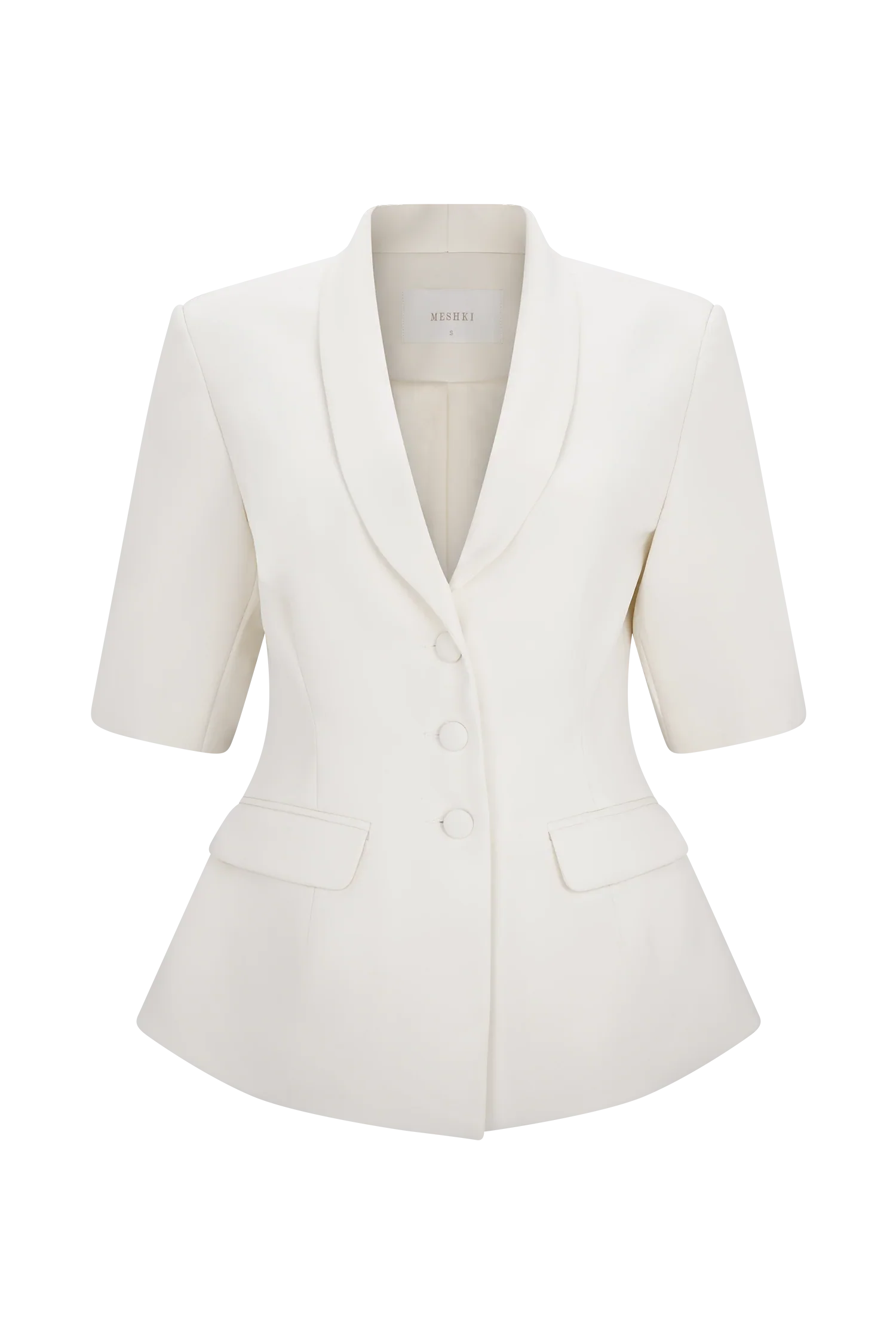 Opal Puff Sleeve Suiting Top Ivory