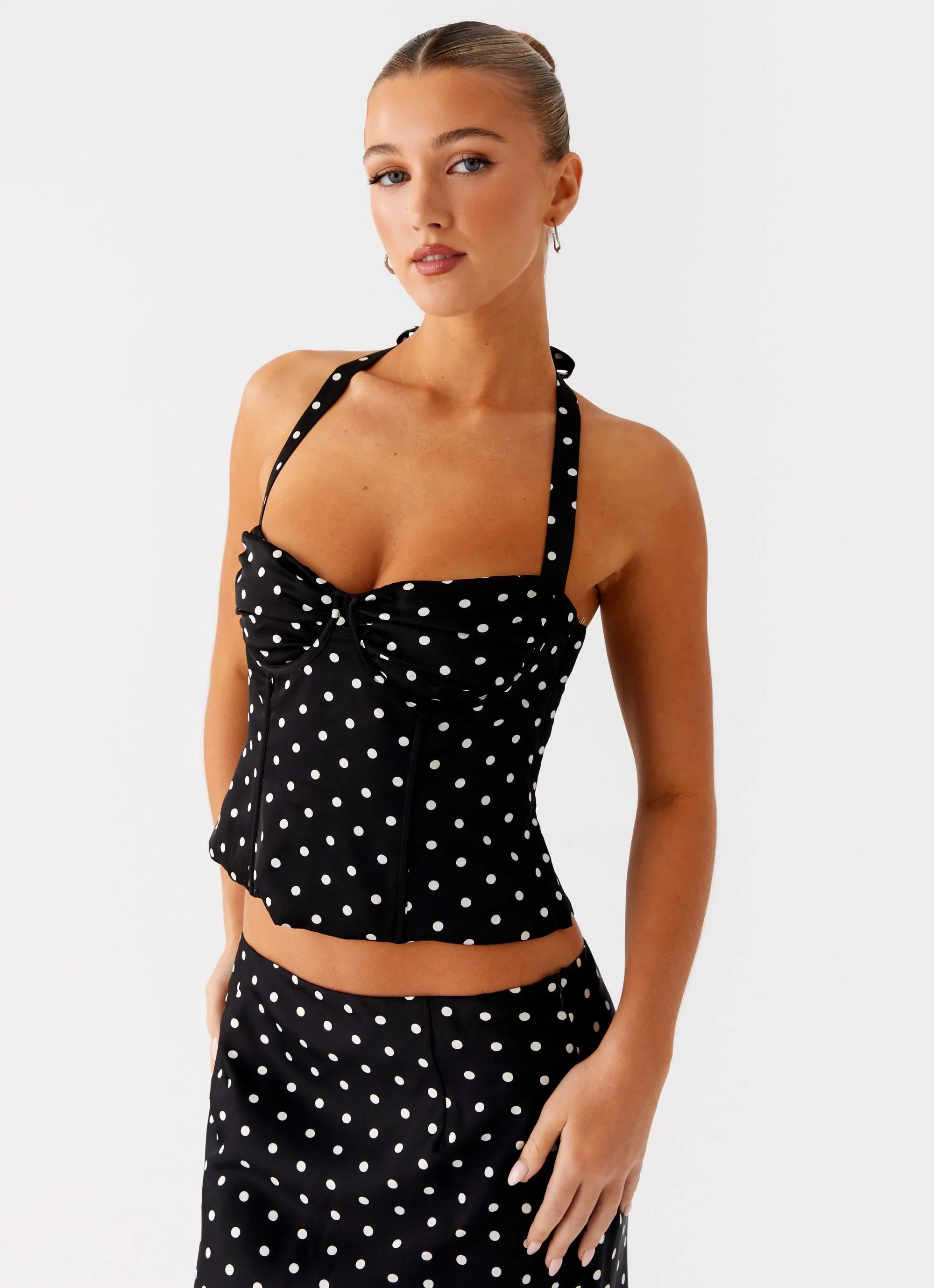 Breanne Top Black Polka Dot