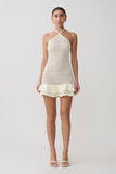 Carrisa Crochet Knit Mini Dress White