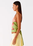 Loreta Beaded Tie Back Top Jungle Floral