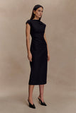 Lorena Cotton Midi Dress Black