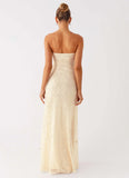 Orelli Shell Sequin Knit Maxi Dress Ivory
