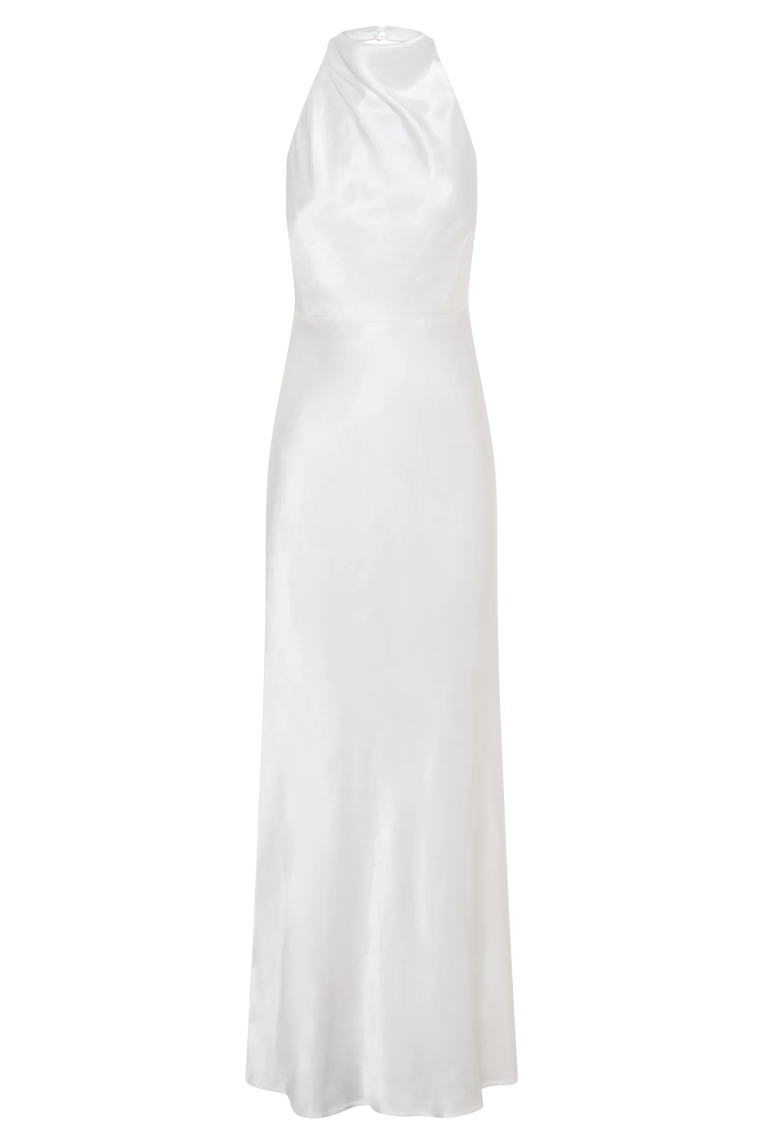Esther Iridescent Satin Cowl Maxi Dress Ivory