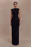 Samara Sleeveless Diamante Maxi Dress Black