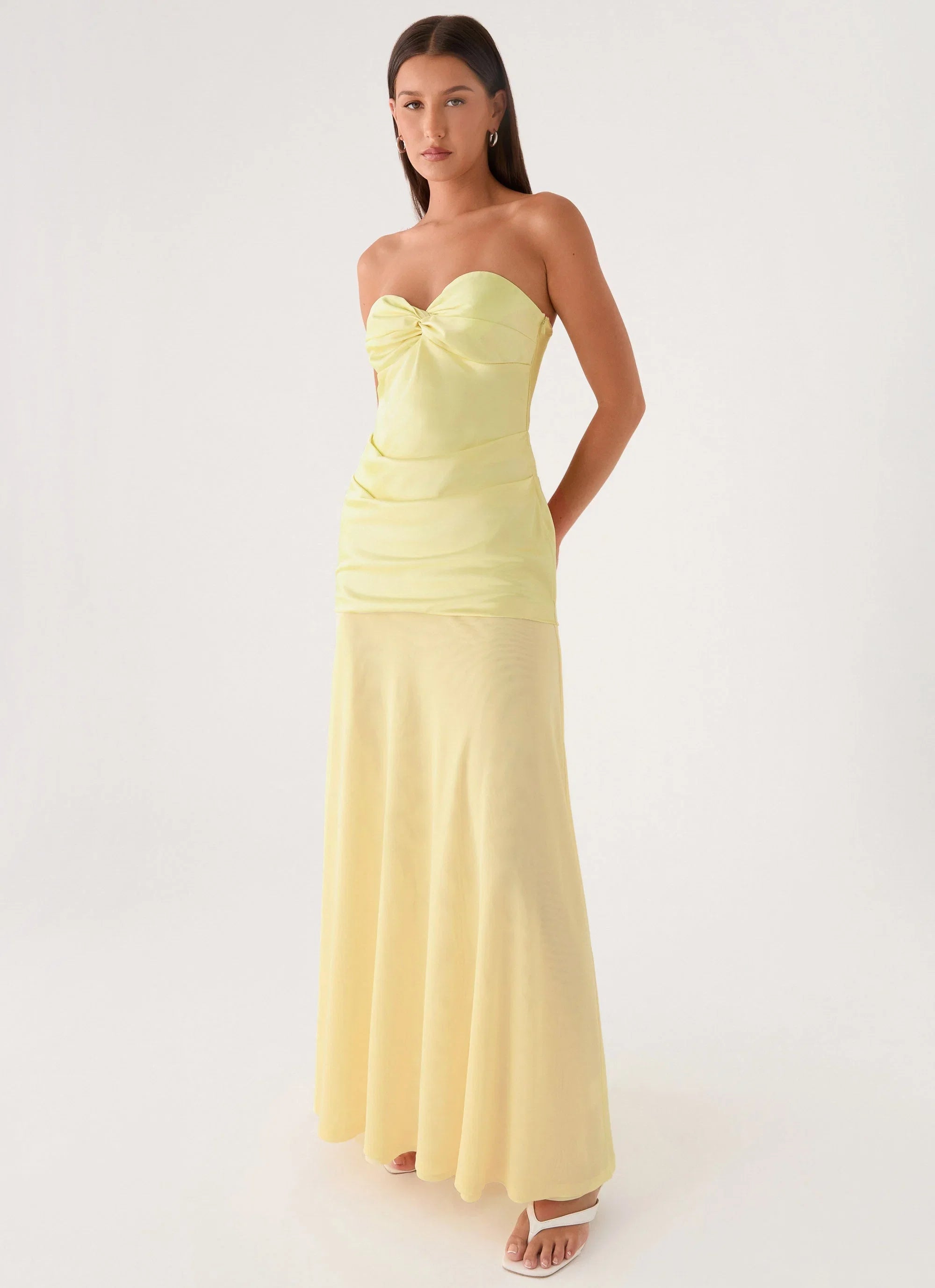 Cierra Strapless Maxi Dress Yellow