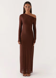Oriana Sequin Maxi Dress Chocolate