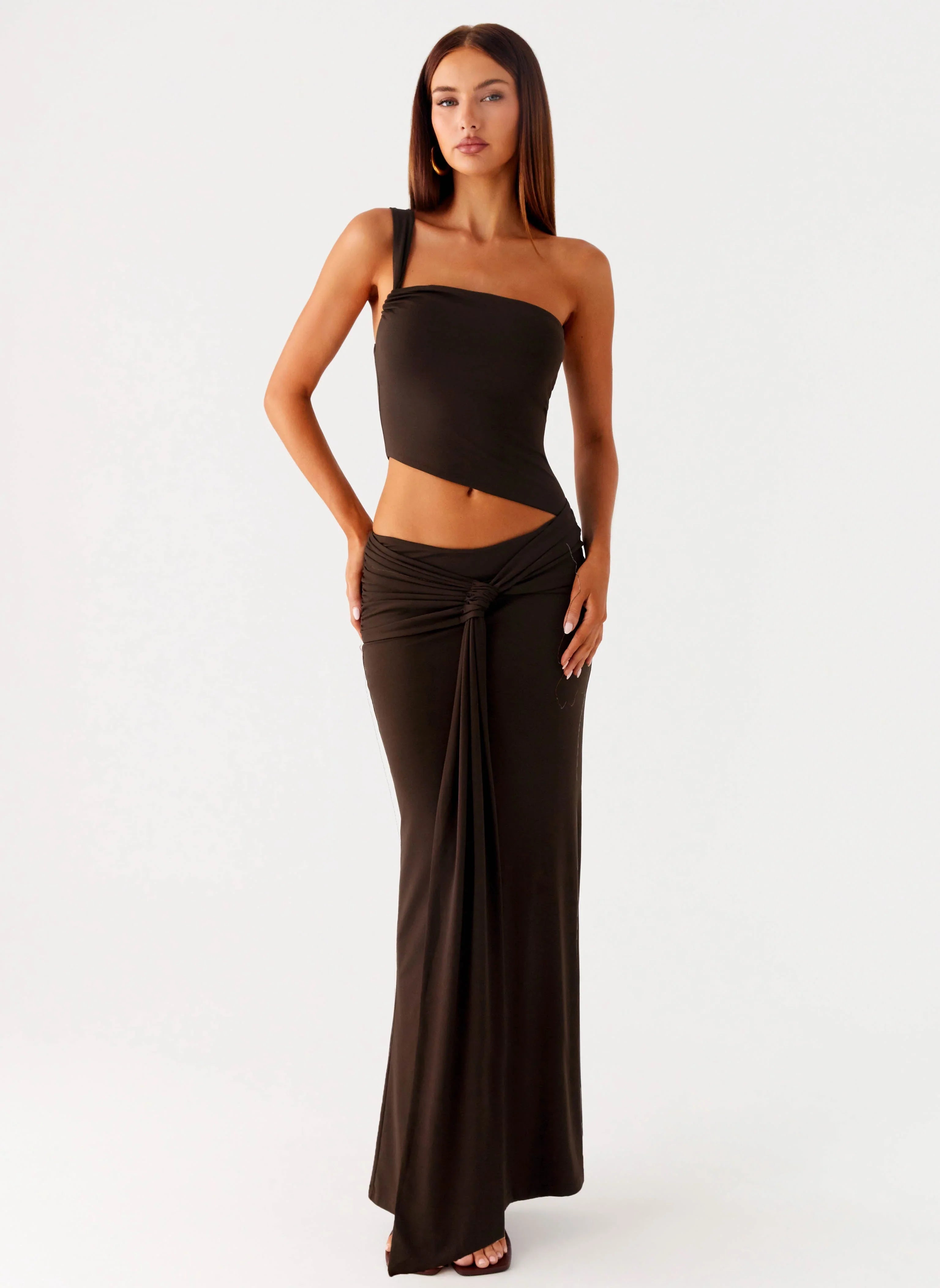 Luara Cut Out Maxi Dress Chocolate