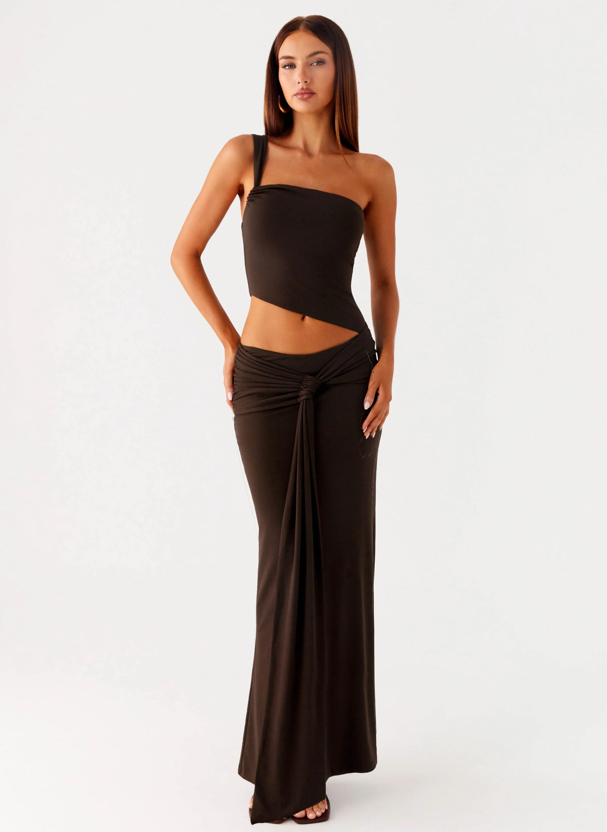 Luara Cut Out Maxi Dress Chocolate