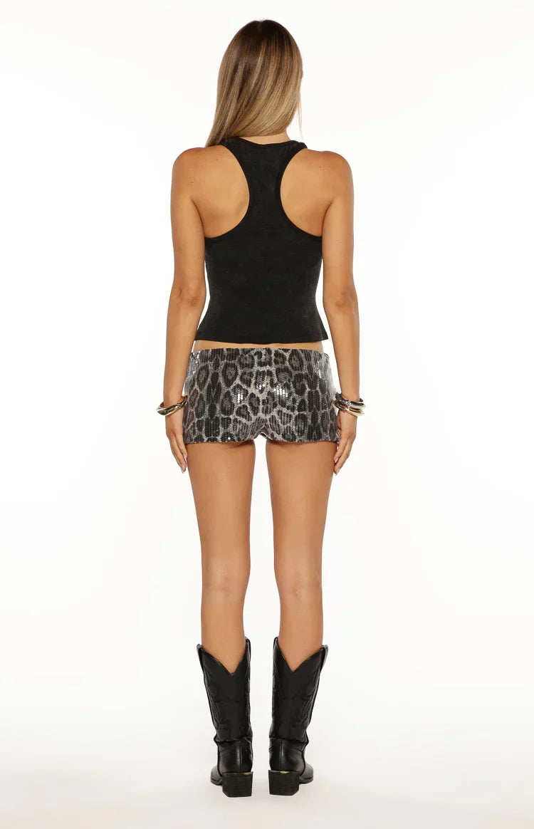 Informal Black Wash Cut Out Tank