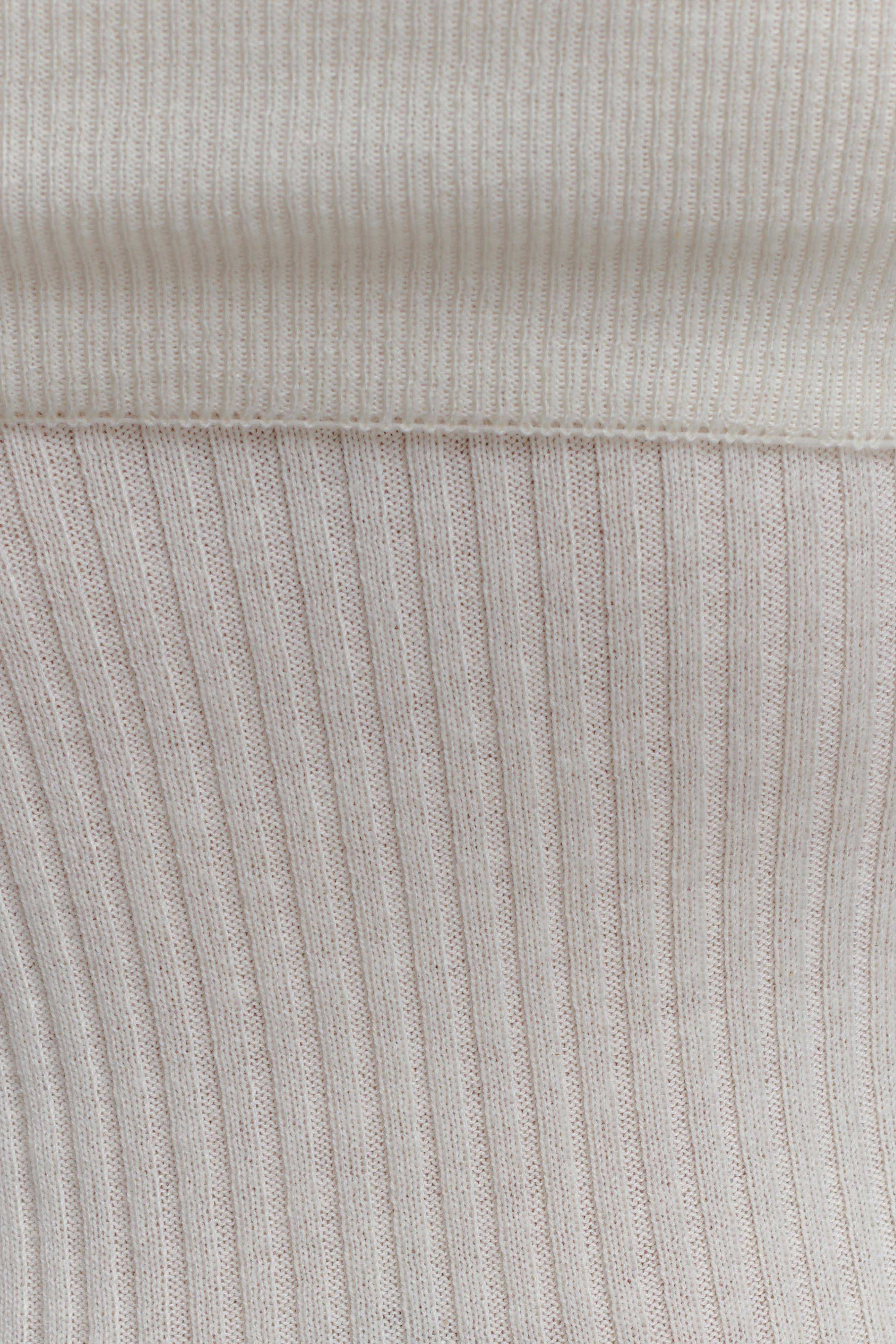 Mazie Asymetrical Cashmere Blend Long Sleeve Knit Top Ivory