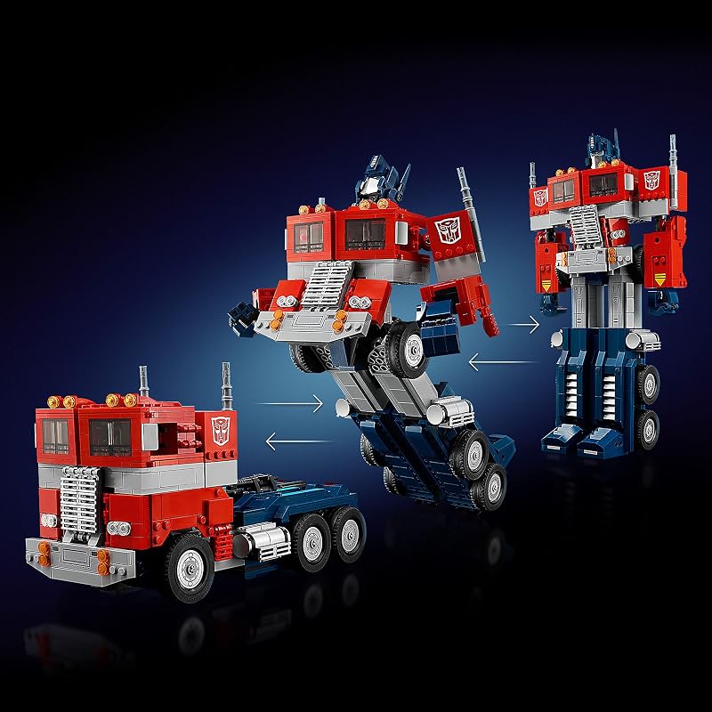 LEGO Icons Optimus Prime 10302 Transformers Figure Set Collectible Transforming 2 in 1 Robot and Truck Model Building Kit for Adults Perfect for Display or Play