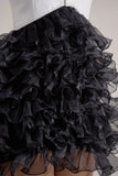 Riot Black White Plunge Neck Mini Dress With Organza Skirt
