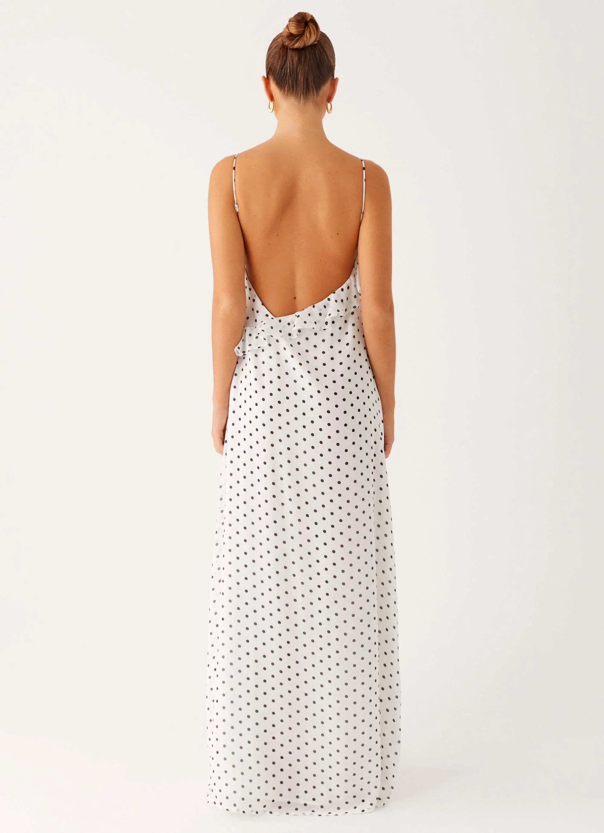 Harri Maxi Dress White Polka Dot
