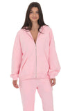 Oversize Zip Up Hoodie in Pink