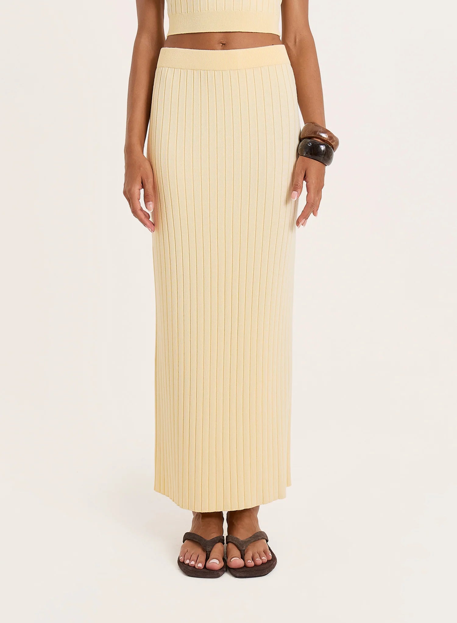 Yellow Knitted Maxi Skirt