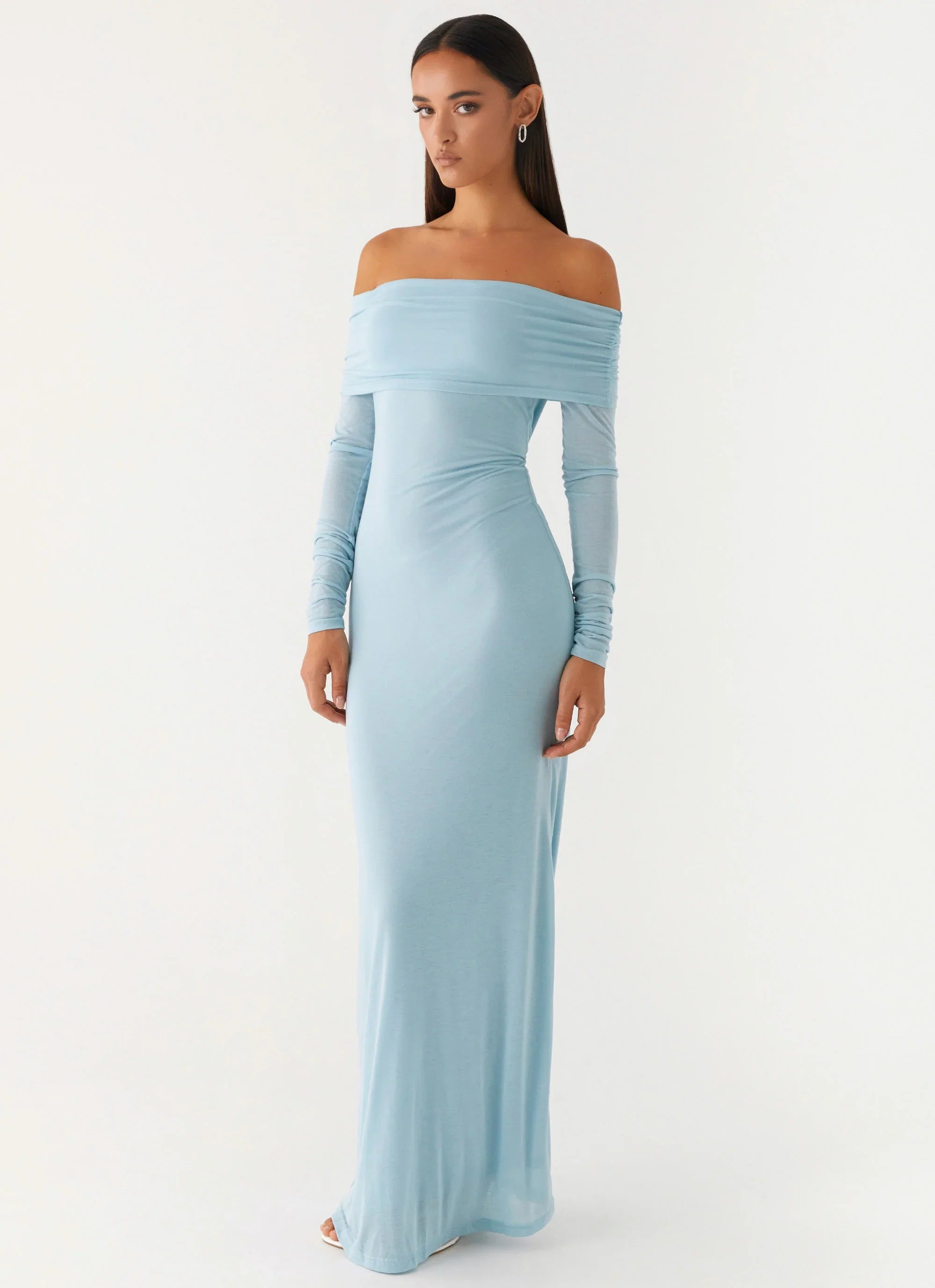 Cocoa Long Sleeve Maxi Dress Blue