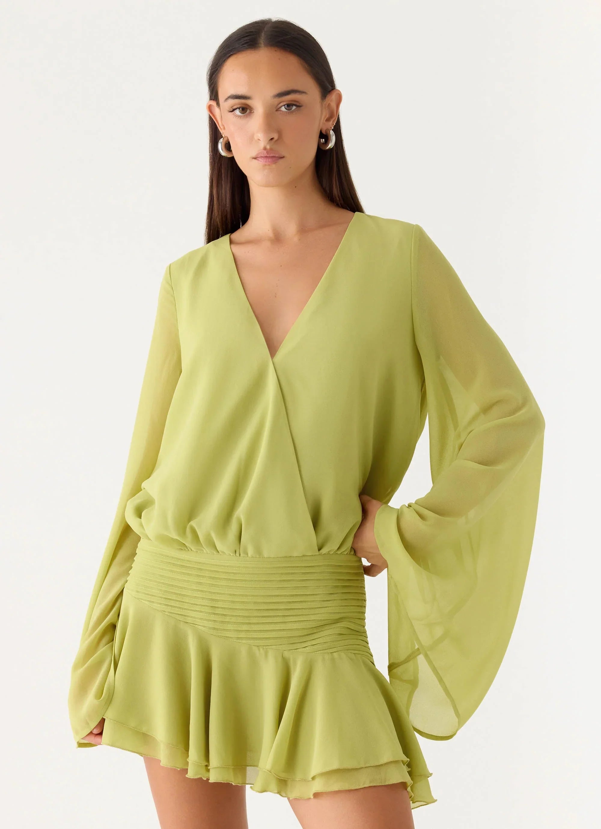 Solo In Soho Mini Dress Lime