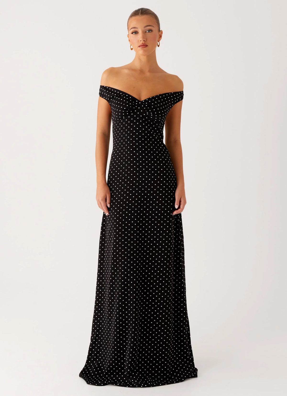 Melany Maxi Dress Black Polka Dot