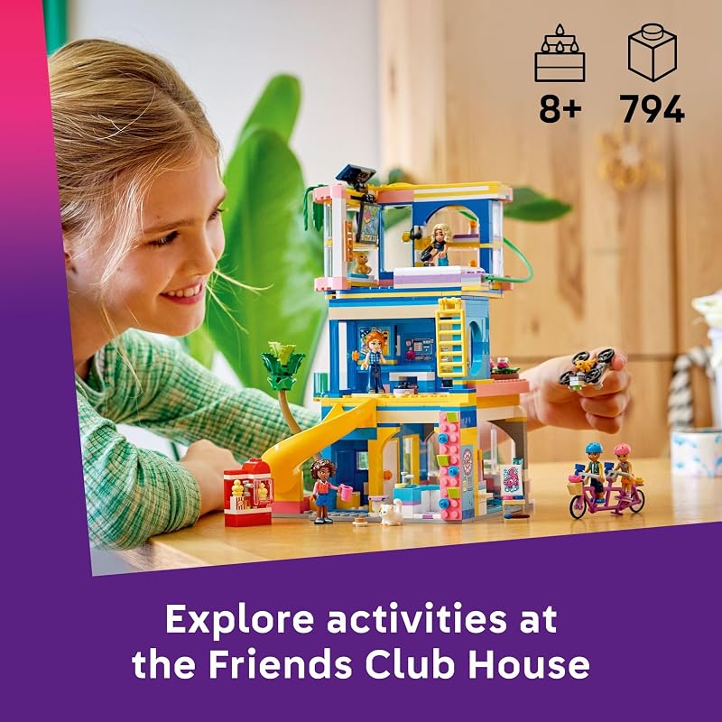 LEGO Friends Heartlake City Friends Club House Building Toy for Girls Boys Pretend Play Set for Kids Ages 8 W 5 Minidolls 3 Toy Animals Accessories Gift Idea for Birthdays 42689