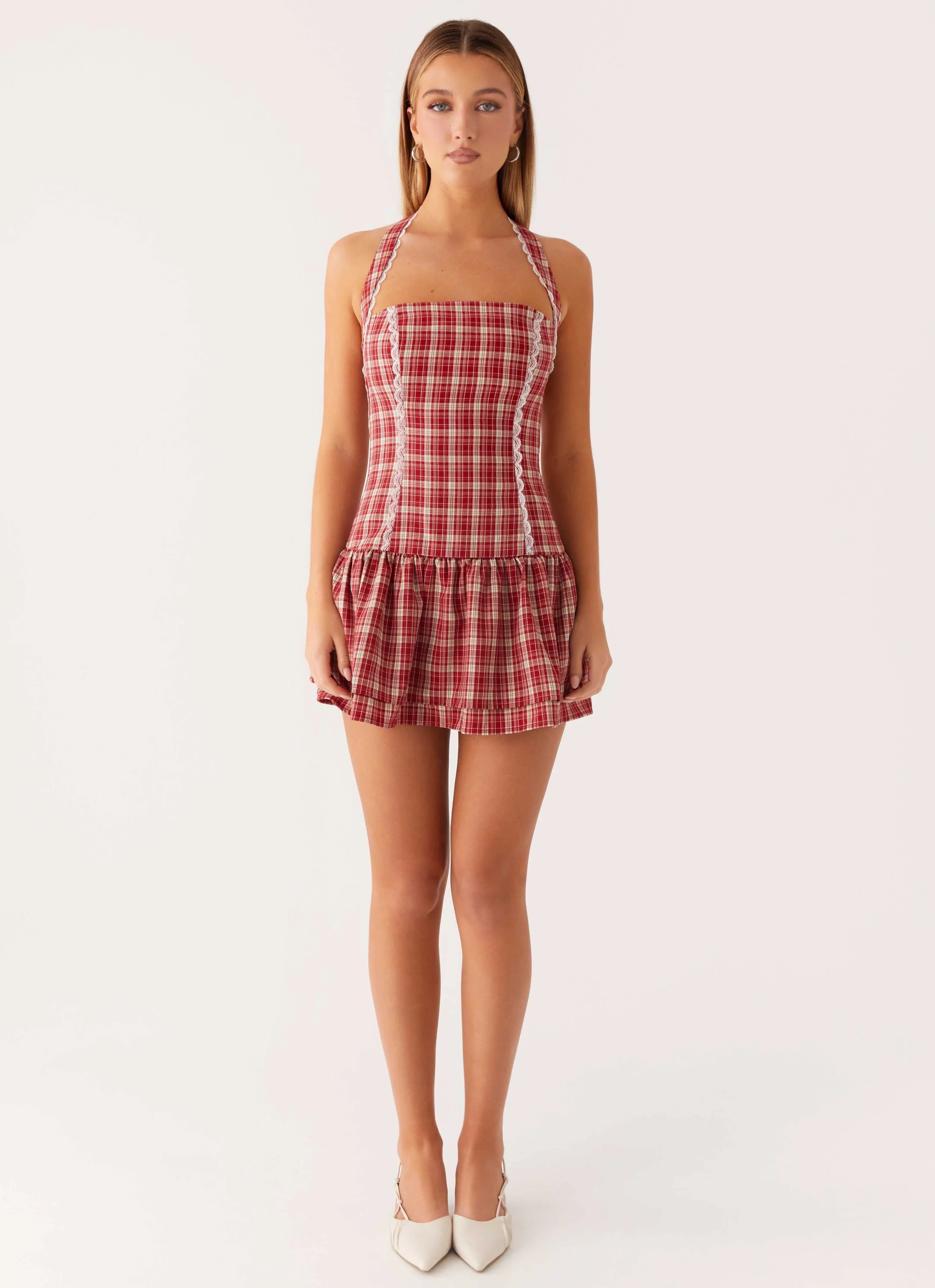 Lotus Dream Mini Dress Ruby Check