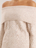 Camel Knitted Foldover Bandeau Top