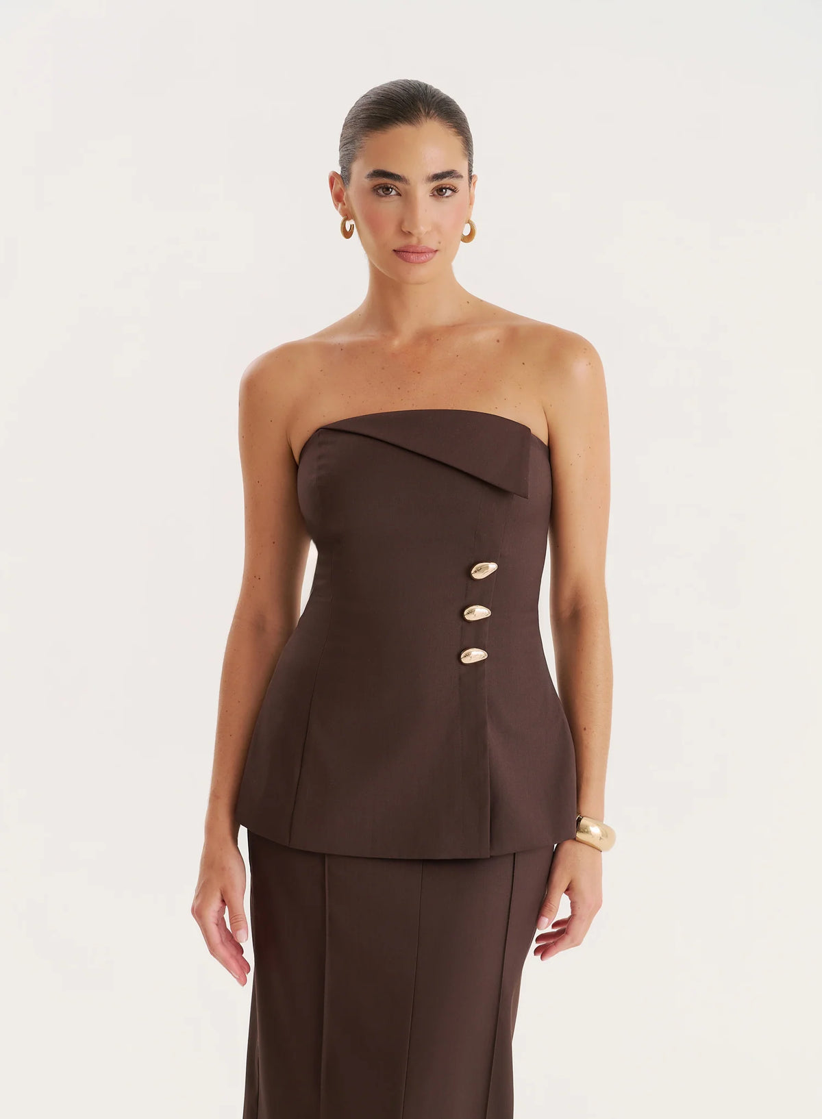 Chocolate Foldover Bandeau Top