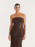 Chocolate Foldover Bandeau Top