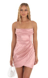 Satin Corset Dress in Pink