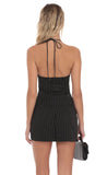 Pinstripe Mini Skirt in Black