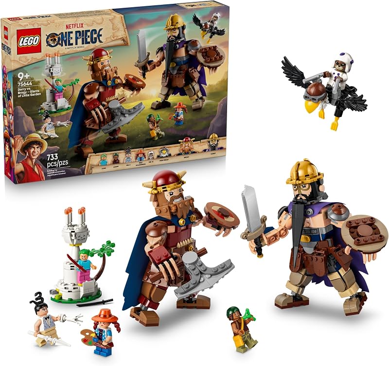 LEGO ONE PIECE Dorry vs Brogy Giants of Little Garden 75644 Building Toys for Boys Girls Ages 9 4 Minifigures Posable Giant Figures 733 pieces Gift for Birthdays