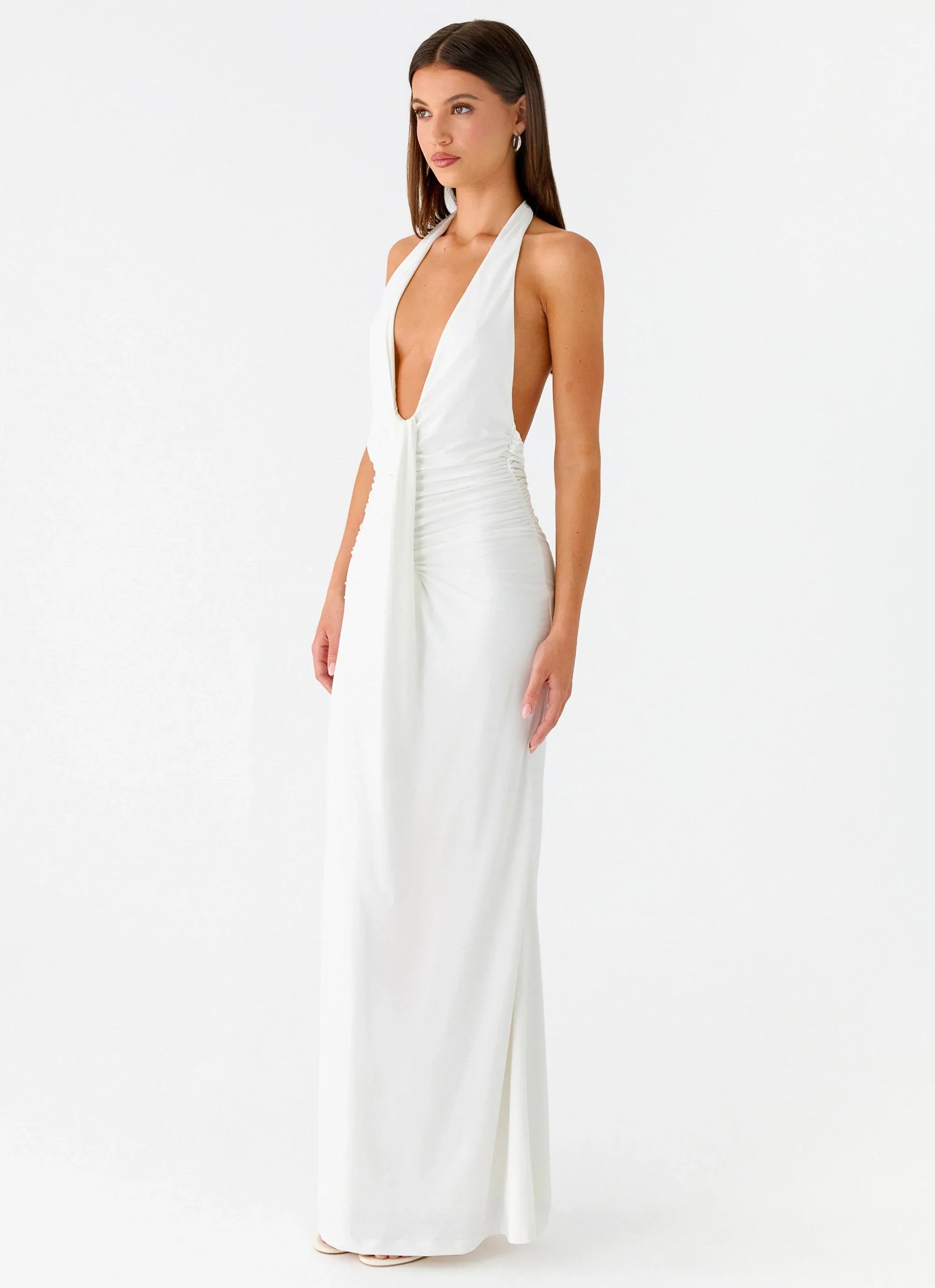 Cheyenne Halter Neck Maxi Dress Ivory