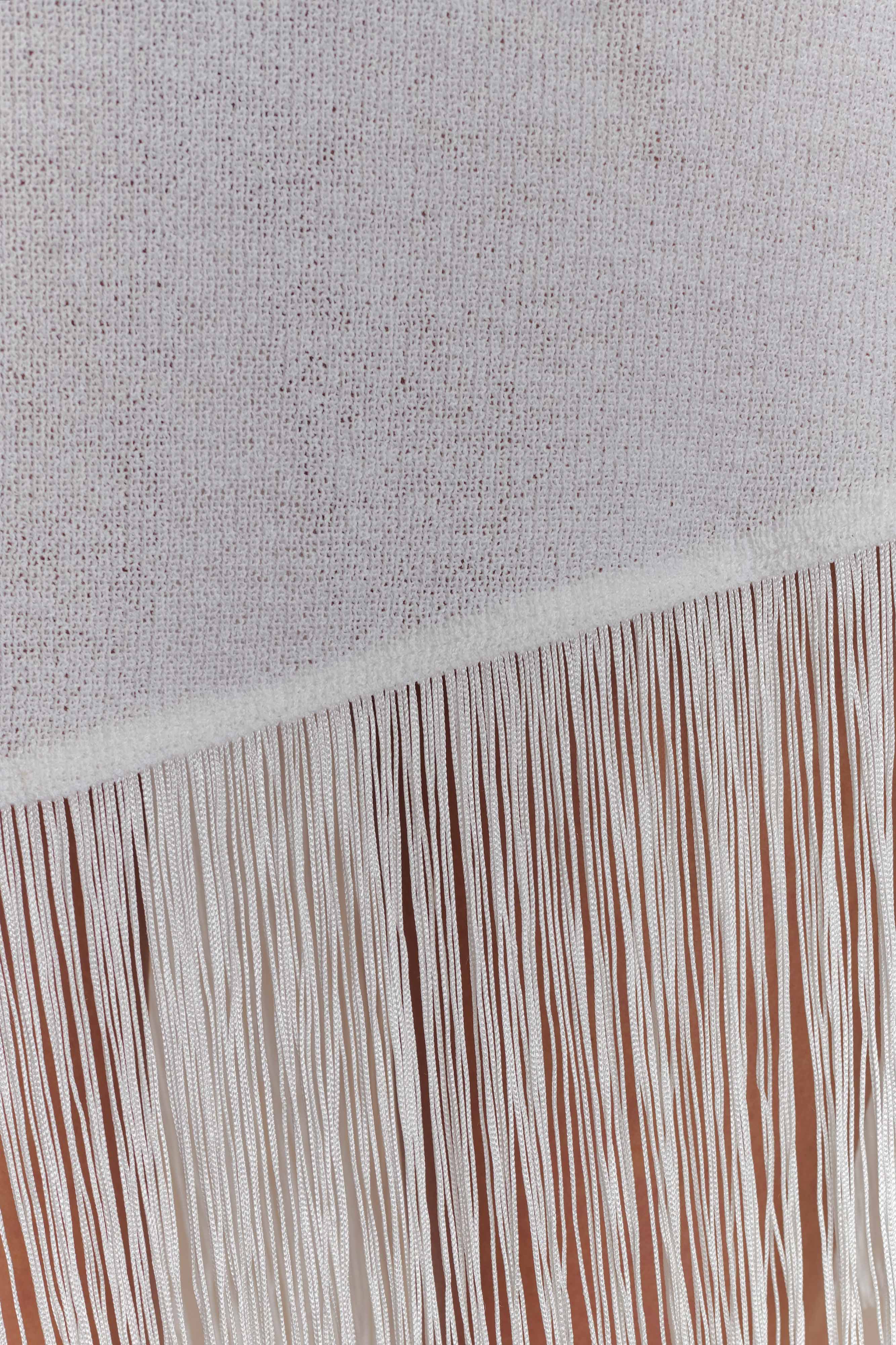 Kayden Fringe Off Shoulder Knit Mini Dress Ivory