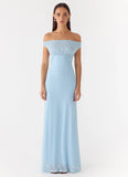 Like Me Now Maxi Dress Blue Mocha Dot