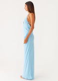 Just A Kiss Cowl Maxi Dress Turquoise